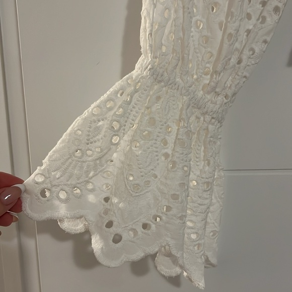 Dynamite Long Sleeve Ruffle Eyelet top - Picture 3 of 3